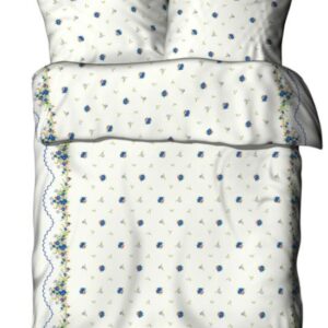 Pościel z bawełny 160x200 361E Bordiura Niebieska Nowość