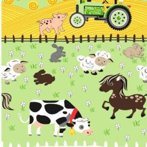 Pościel bawełniana 140x200 227N Farma Krówka Konik Owca Świnka Traktor