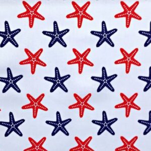 Pościel bawełniana 160x200 222d Rozgwiazdy granatowo-czerwone