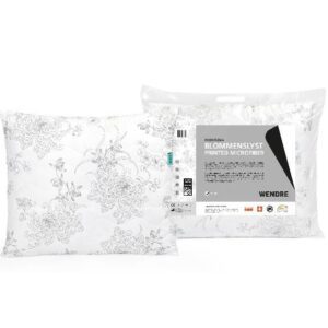 Poduszka Blommenslyst 50x60 Mikrofibra Biała wzór kwiatowy Wendre