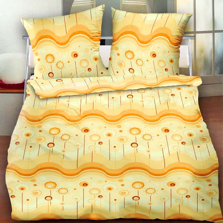Pościel z kory 160x200 wzór 79/3 Lizaki Pomarańczowe na guziki 100% bawełna gruba