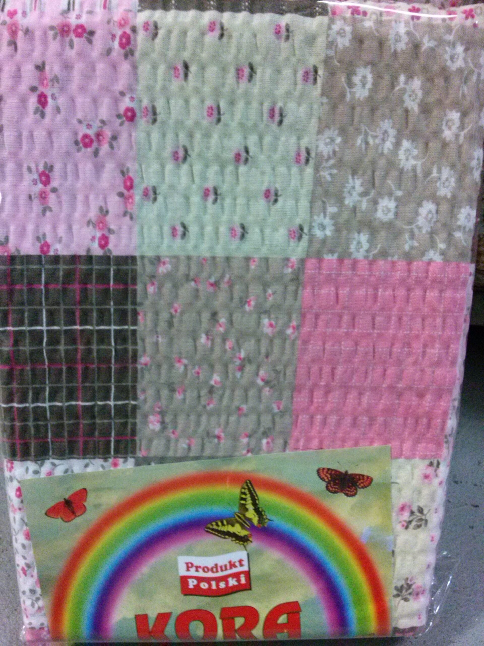 Pościel z kory 160x200 wzór 96/4 Paczłork różowy ciemny na guziki 100% bawełna gruba - obrazek 2