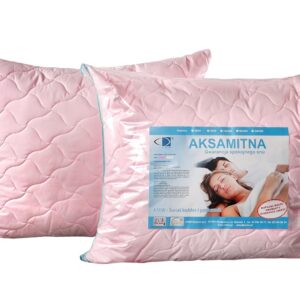 Poduszka antyalergiczna 50x60 Aksamitna różowa zapinana na zamek 100% microfibra AMW