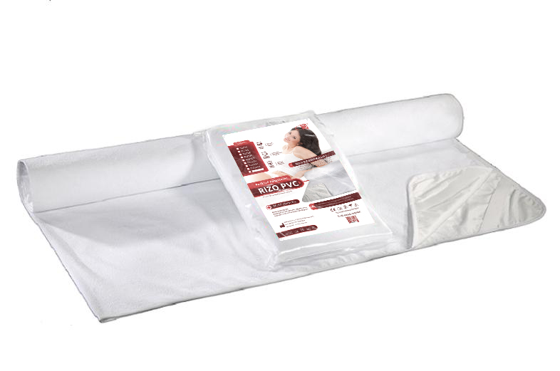 Podkład na materac 120x200 Rizo nieprzemakalny z ceratą biały AMW