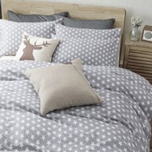 Pościel bawełniana 160x200 wzór 939E Gwiazdki białe na szarym tle Nowość