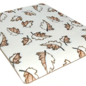 Koc wełniany 175x200 wykonany z owiec rasy Merynos - Liść Klonu - kremowy brązowy - kołdra letnia wełniana - Pościelowe wyroby rozgrzewające