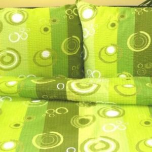 Pościel z kory 160x200 wzór 95/1 Zielone księżyce na guziki 100% bawełna gruba