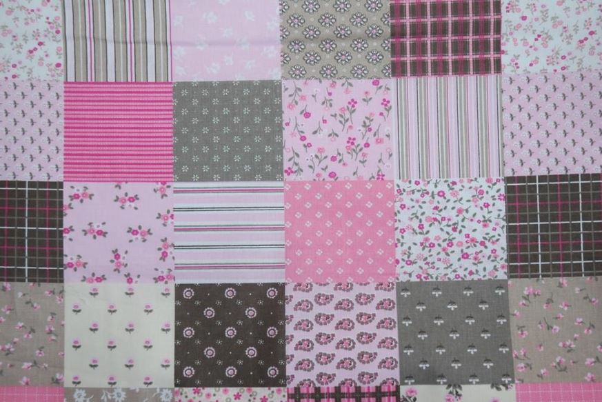 Pościel z kory 160x200 wzór 96/4 Paczłork różowy ciemny na guziki 100% bawełna gruba - obrazek 4