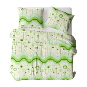 Pościel z kory 160x200 wzór Lizaki zielone na guziki 100% bawełna gruba