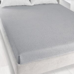 Prześcieradło frotte bez gumki 175x220 Tulipan szare Zwoltex