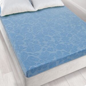 Prześcieradło frotte bez gumki 175x220 niebieskie K26 6400 Tulipan Zwoltex