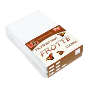 Prześcieradło frotte z gumką 80x160 białe 001 grube 200g/m2 KARO