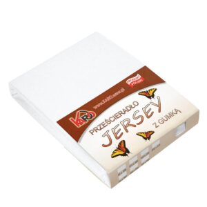 Prześcieradło jersey z gumką 120x200 białe 001 grube 150g/m2 KARO