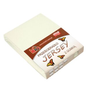 Prześcieradło jersey z gumką 90x200 ekri 002 grube 150g/m2 KARO