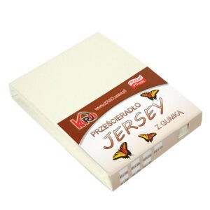 Prześcieradło jersey z gumką 140x200 ekri 002 grube 150g/m2 KARO