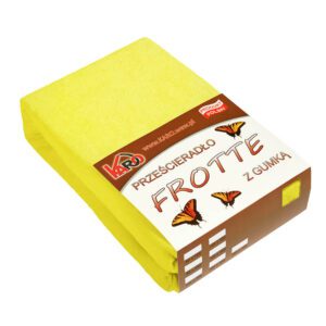 Prześcieradło frotte z gumką 90x200 żółte cytrynowe 004 grube 200g/m2 KARO