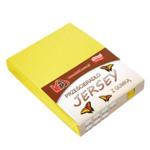 Prześcieradło jersey z gumką 140x200 żółte cytrynowe 004 grube 150g/m2 KARO