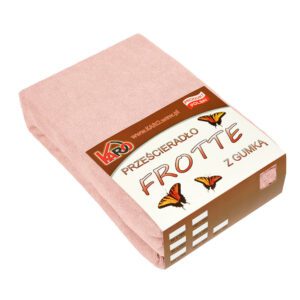 Prześcieradło frotte z gumką 120x200 łososiowe 006 grube 200g/m2 KARO