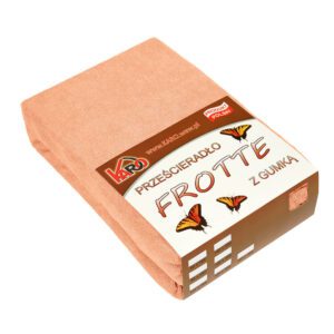 Prześcieradło frotte z gumką 140x200 morelowe 007 grube 200g/m2 KARO