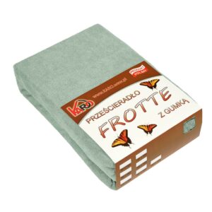 Prześcieradło frotte z gumką 160x200 oliwkowe 013 grube 200g/m2 KARO