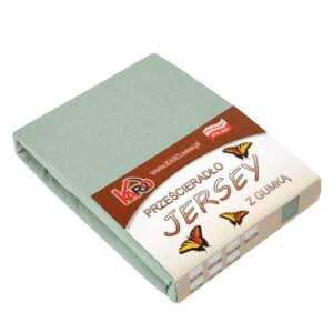 Prześcieradło jersey z gumką 80x160 oliwkowe 013 grube 150g/m2 KARO