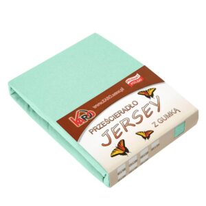 Prześcieradło jersey z gumką 90x200 pistacjowe 014 grube 150g/m2 KARO