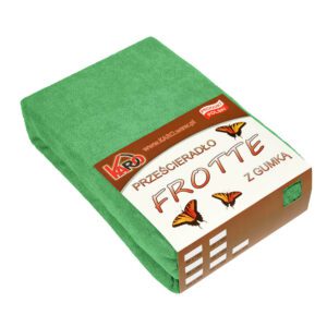 Prześcieradło frotte z gumką 120x200 zielone groszkowe 015 grube 200g/m2 KARO