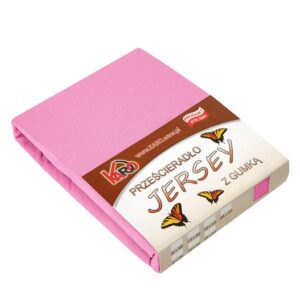 Prześcieradło jersey z gumką 120x200 różowe 020 grube 150g/m2 KARO