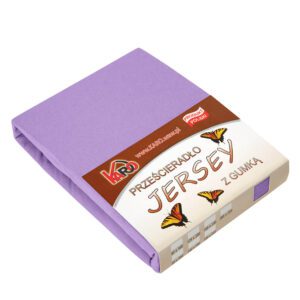 Prześcieradło jersey z gumką 120x200 fioletowe 022 grube 150g/m2 KARO