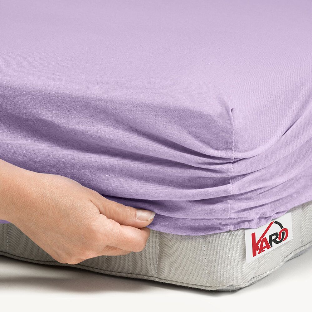 Prześcieradło jersey z gumką 140x200 wrzosowe 036 grube 150g/m2 KARO - obrazek 2