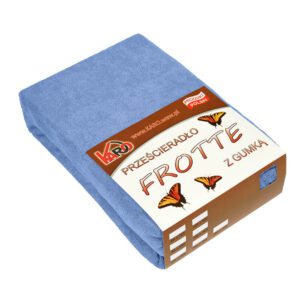 Prześcieradło frotte z gumką 120x200 niebieskie 038 grube 200g/m2 KARO