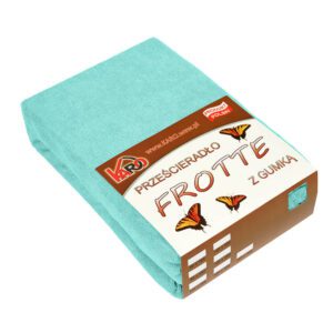 Prześcieradło frotte z gumką 160x200 miętowe 054 grube 200g/m2 KARO