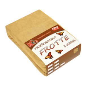 Prześcieradło frotte z gumką 160x200 musztardowe piaskowe 056 grube 200g/m2 KARO