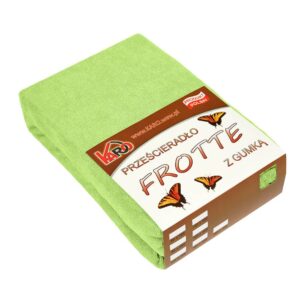 Prześcieradło frotte z gumką 120x200 limonkowe 058 grube 200g/m2 KARO