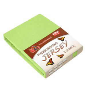 Prześcieradło jersey z gumką 90x200 limonkowe 058 grube 150g/m2 KARO