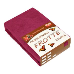 Prześcieradło frotte z gumką 120x200 buraczane 066 grube 200g/m2 KARO