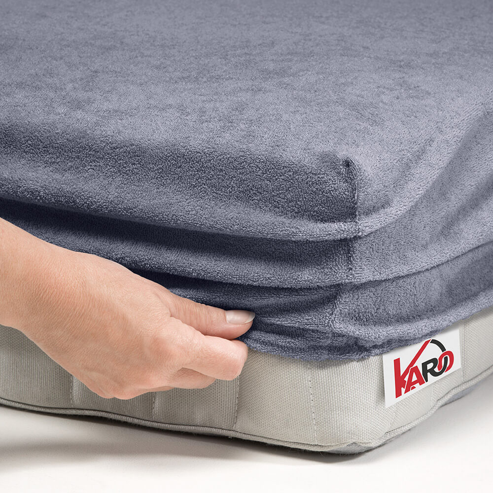Prześcieradło frotte z gumką 70x140 grafitowe 070 grube 200g/m2 KARO - obrazek 2