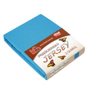 Prześcieradło jersey z gumką 80x160 turkusowe 080 grube 150g/m2 KARO