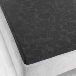 Prześcieradło frotte bez gumki 150x205 grafitowe K64 5951 Tulipan Zwoltex