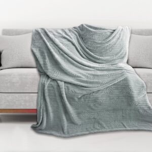 Koc narzuta z mikrofibry 150x200 Premium Soft 7320 szary kwiatki Darymex