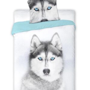 Pościel bawełniana 160x200 Pies Husky Faro