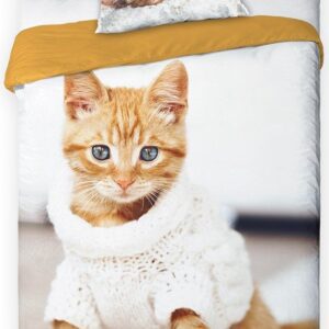 Pościel bawełniana 160x200 Słodki kot Kotek Koteczek sweterek BF 001 7333 Faro