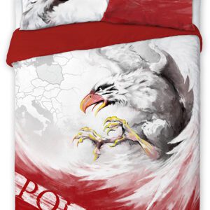 Pościel bawełniana 160x200 Travel Polska Godło Orzeł z Pazurem Mapa Europa Faro