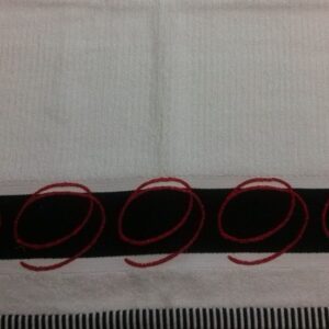 Ręcznik FR 1038 50x90 biały 03 bordiura czarno czerwona