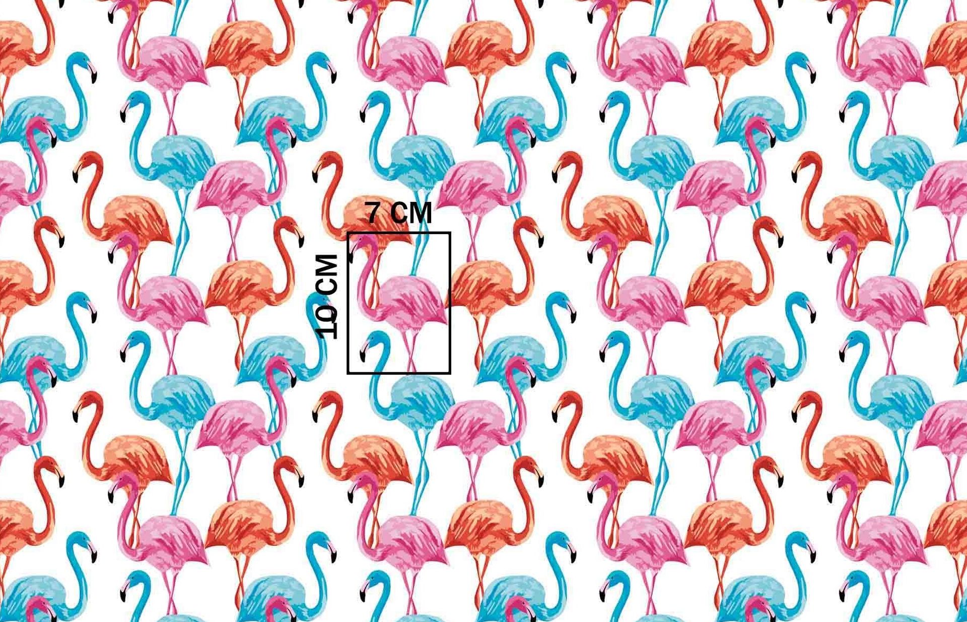 Zasłona gotowa do mocowania na żabki 160x250 1400E biała flamingi kolorowe wakacyjny wzór 120N