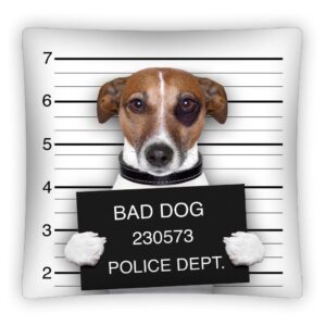 Poszewka dziecięca 40x40 3D Pies w areszcie zdjęcie zatrzymanego