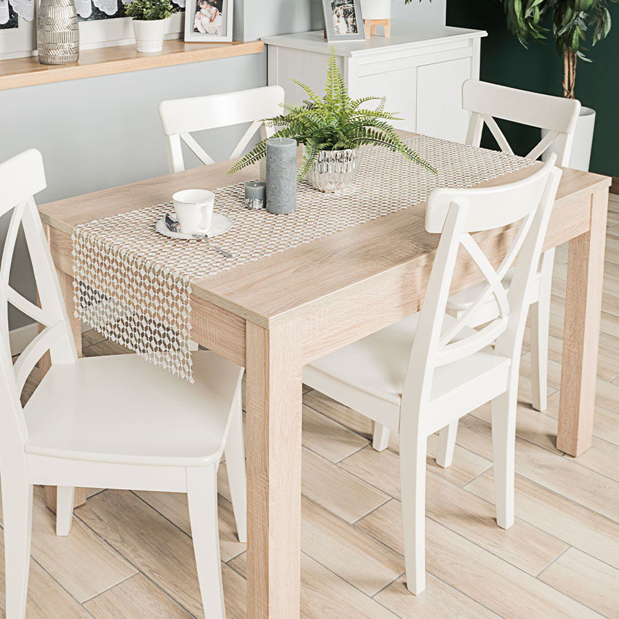 Obrus bieżnik 40x140 Bianca szary jasny gipiurowy z lurexem - obrazek 2