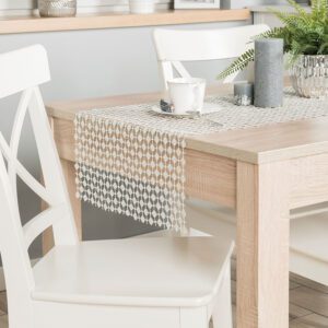 Obrus bieżnik 40x140 Bianca szary jasny gipiurowy z lurexem