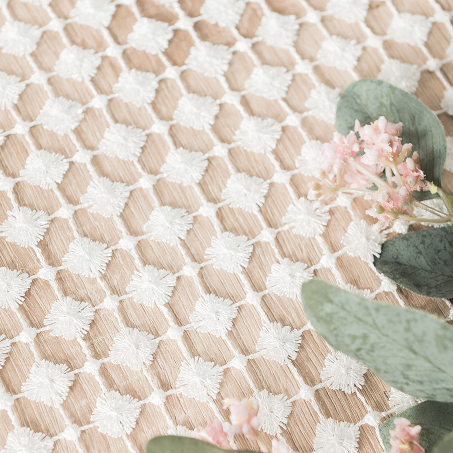 Obrus bieżnik 40x140 Bianca off white gipiurowy z lurexem - obrazek 4