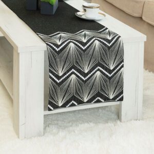 BŁYSZCZĄCA NOC Bieżnik, szerokość 35cm x wysokość 180cm, kolor 010 czarny